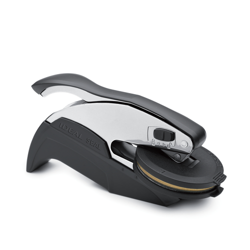 970051 Ideal Sello en secco, negra o cromada, grabado realizado con láser, Tamano 51 mm