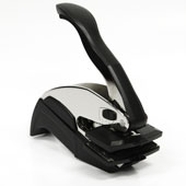 972551 Ideal Sello en secco, negra o cromada, grabado realizado con láser, Tamano 25 x 51 mm